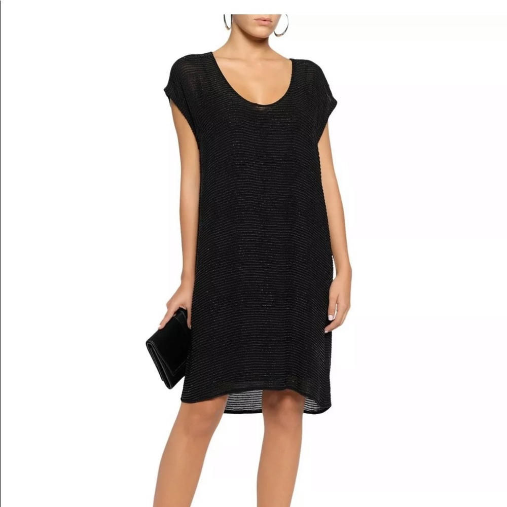 L’angence black beaded shift dress never worn